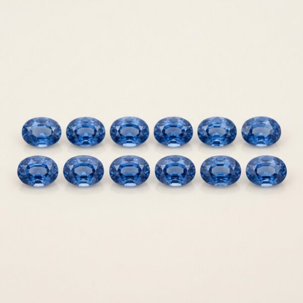 Lot of 12 Ceylon Blue Sapphires, 6.18 ct total