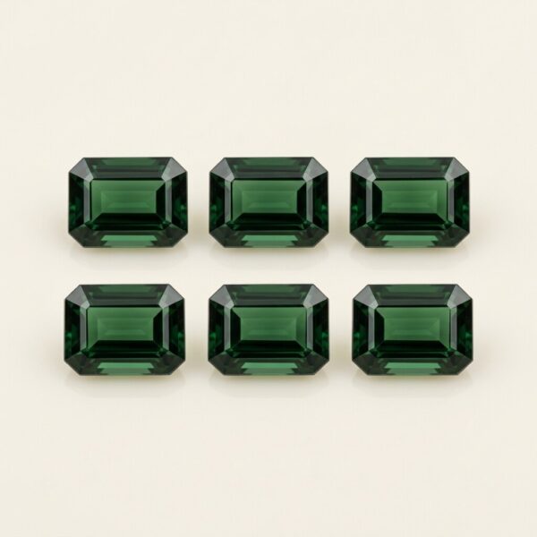 Lot of 6 Brazilian Green Tourmalines, 9.84 ct total