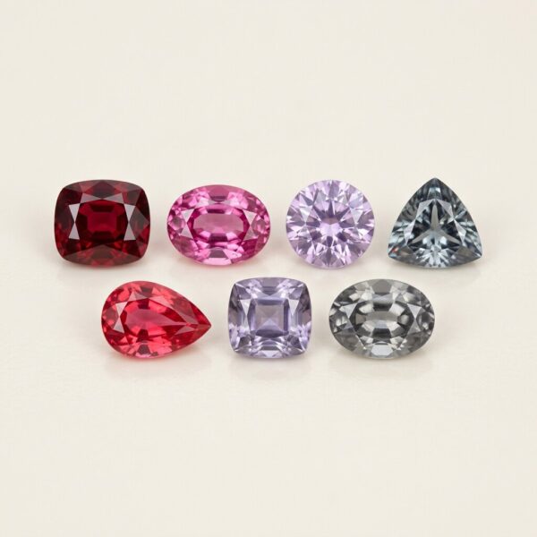 Lot of 7 Burmese Spinels, 6.30 ct total