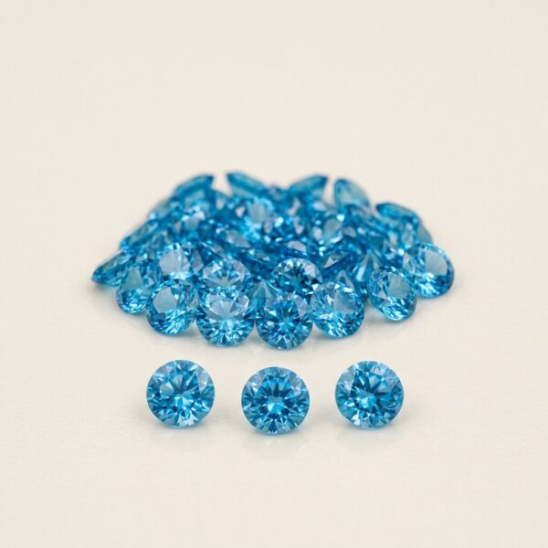 Swiss Blue Topaz Parcel, 6 mm Rounds (per piece)